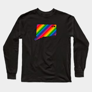 USA States: Connecticut (rainbow) Long Sleeve T-Shirt